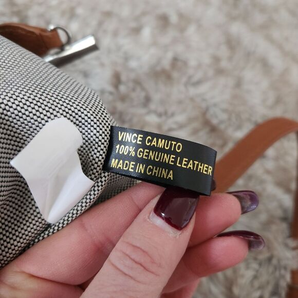 Vince Camuto Edena Tote Blue and Brown Leather and Denim Colorblocked Bag - Picture 11 of 16